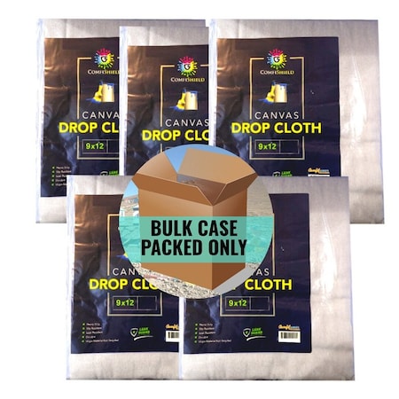 Comfitwear Heavy Duty Drop Cloth for Painting Slip Resistant Leak Resistant Washable Reusable, 5PK DCC-10-912 - 5PC BOX